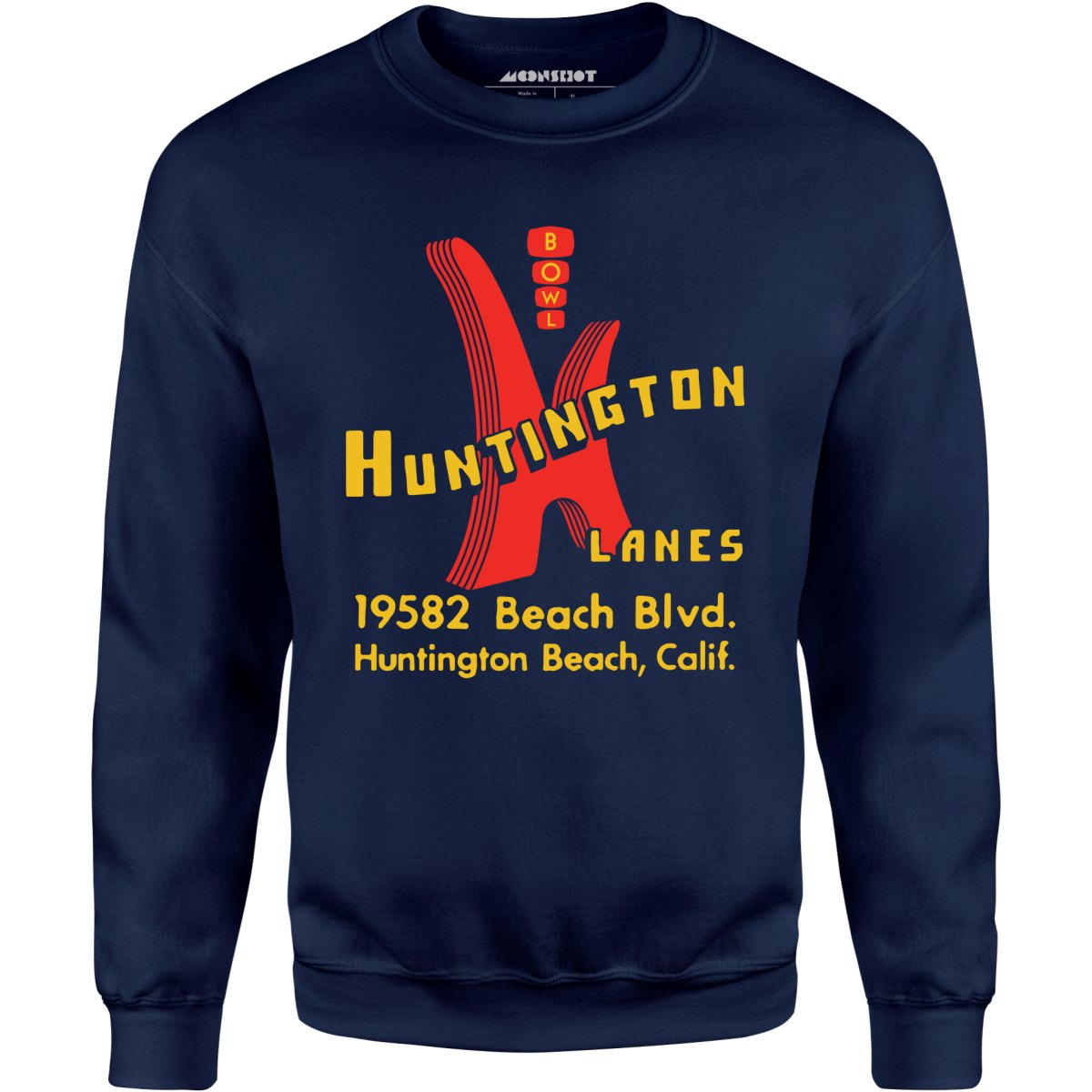 Huntington Lanes - Huntington Beach, CA - Vintage Bowling Alley - Unisex Sweatshirt