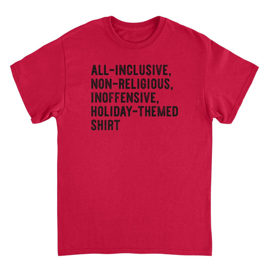 All Inclusive Holiday Themed Mens T Shirt Red