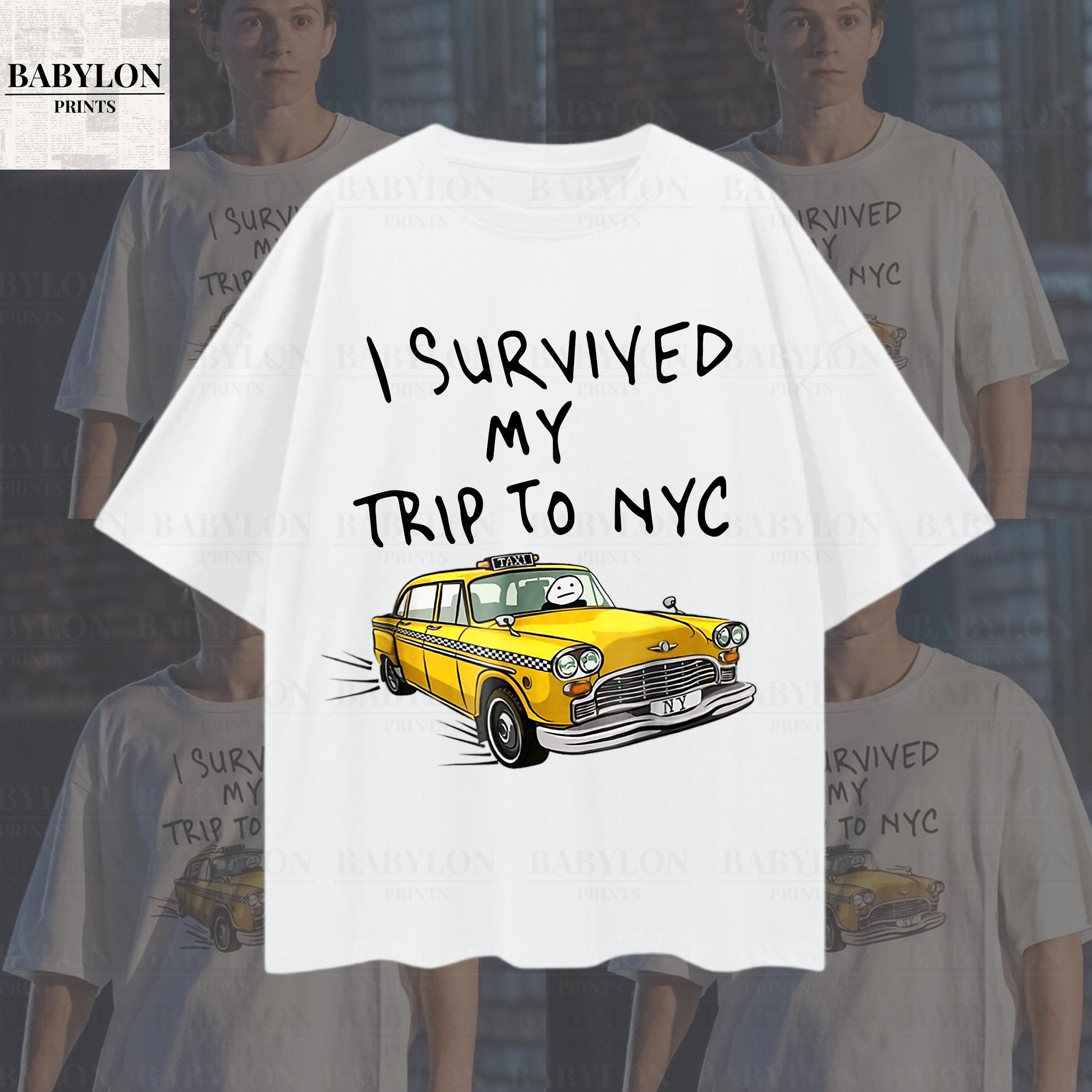 Survived Trip Nyc Oversized Spider-Man Disneyland Tee Avengers Tom Holland Spiderman Tee Spider Man Meme (4)