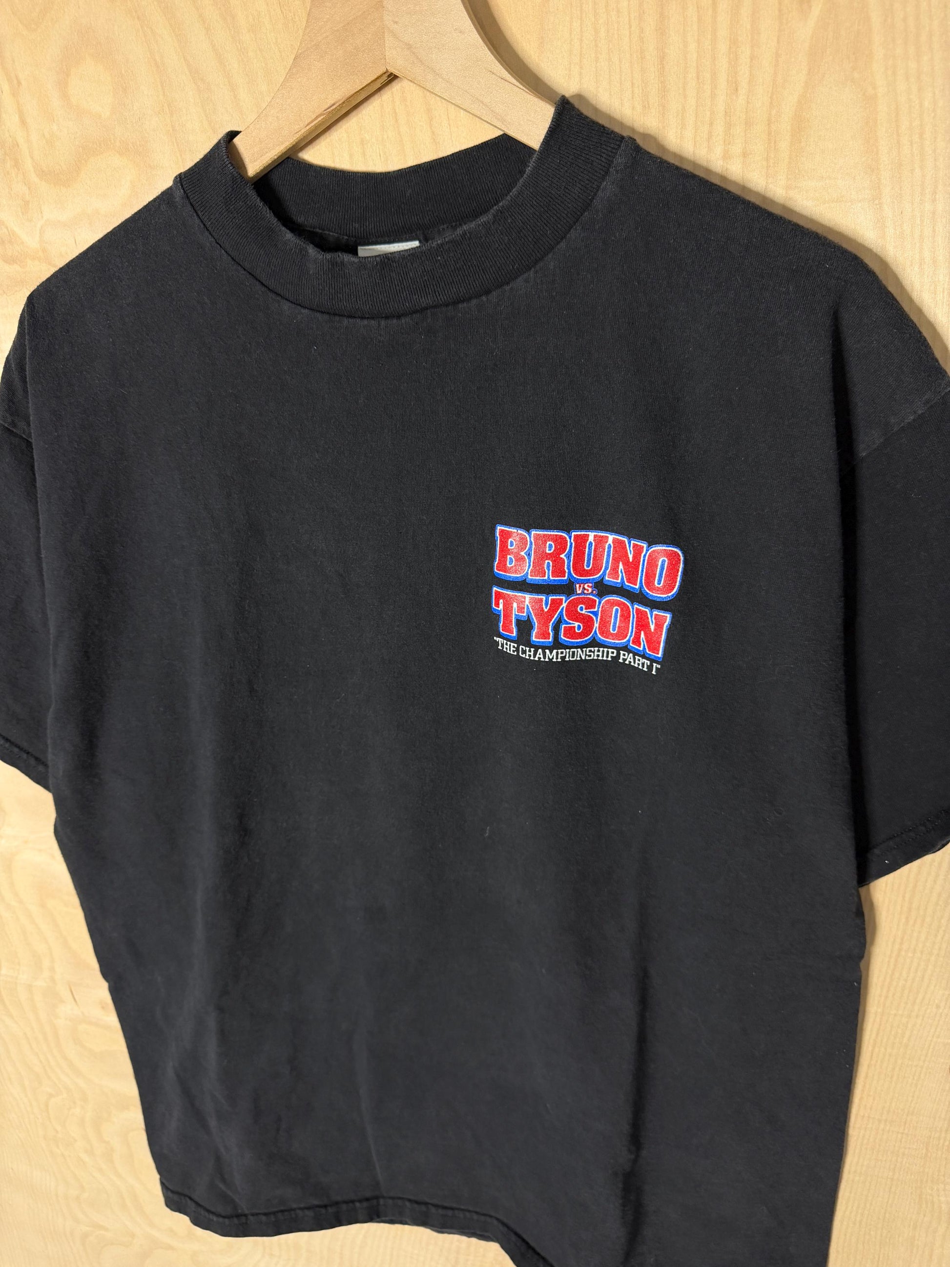 Vintage 90s Mike Tyson Frank Bruno Fight Promo Black Size Xl (4)