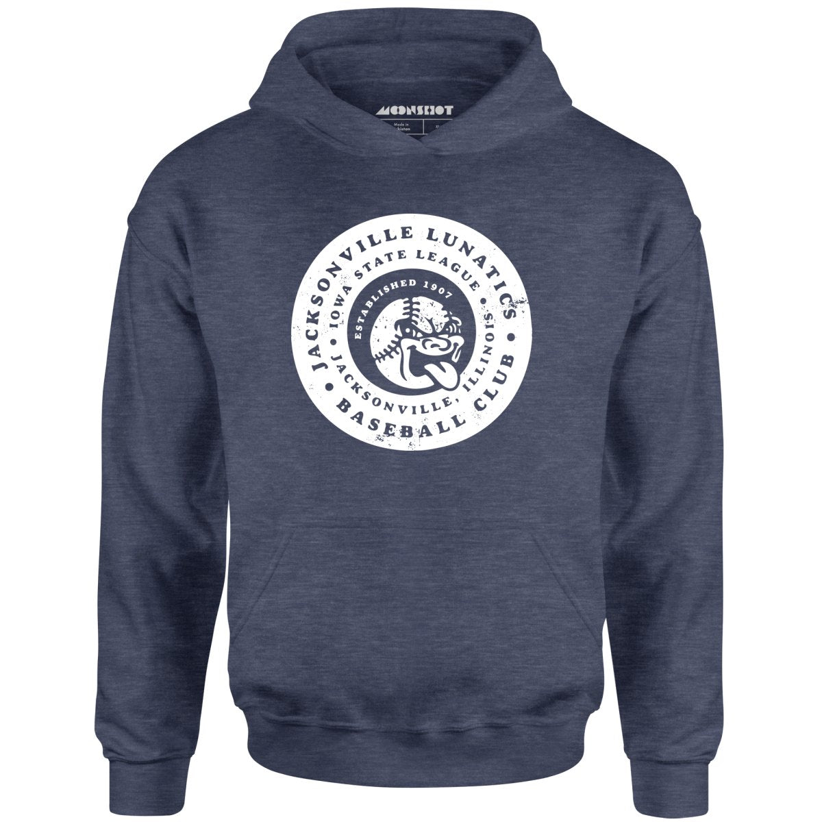 Jacksonville Lunatics - Illinois - Vintage Defunct Baseball Teams - Unisex Hoodie