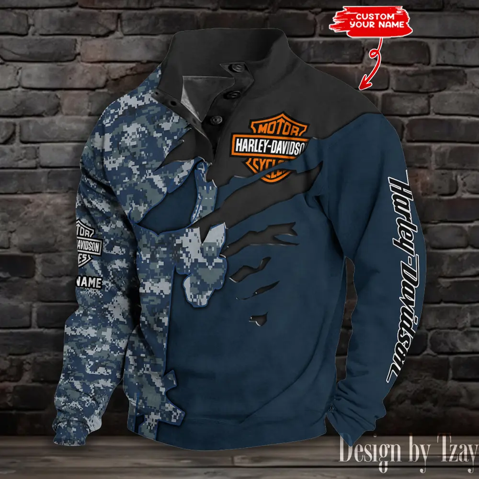 Haarleyy Davidson Custom Stand Collar Sweatshirt