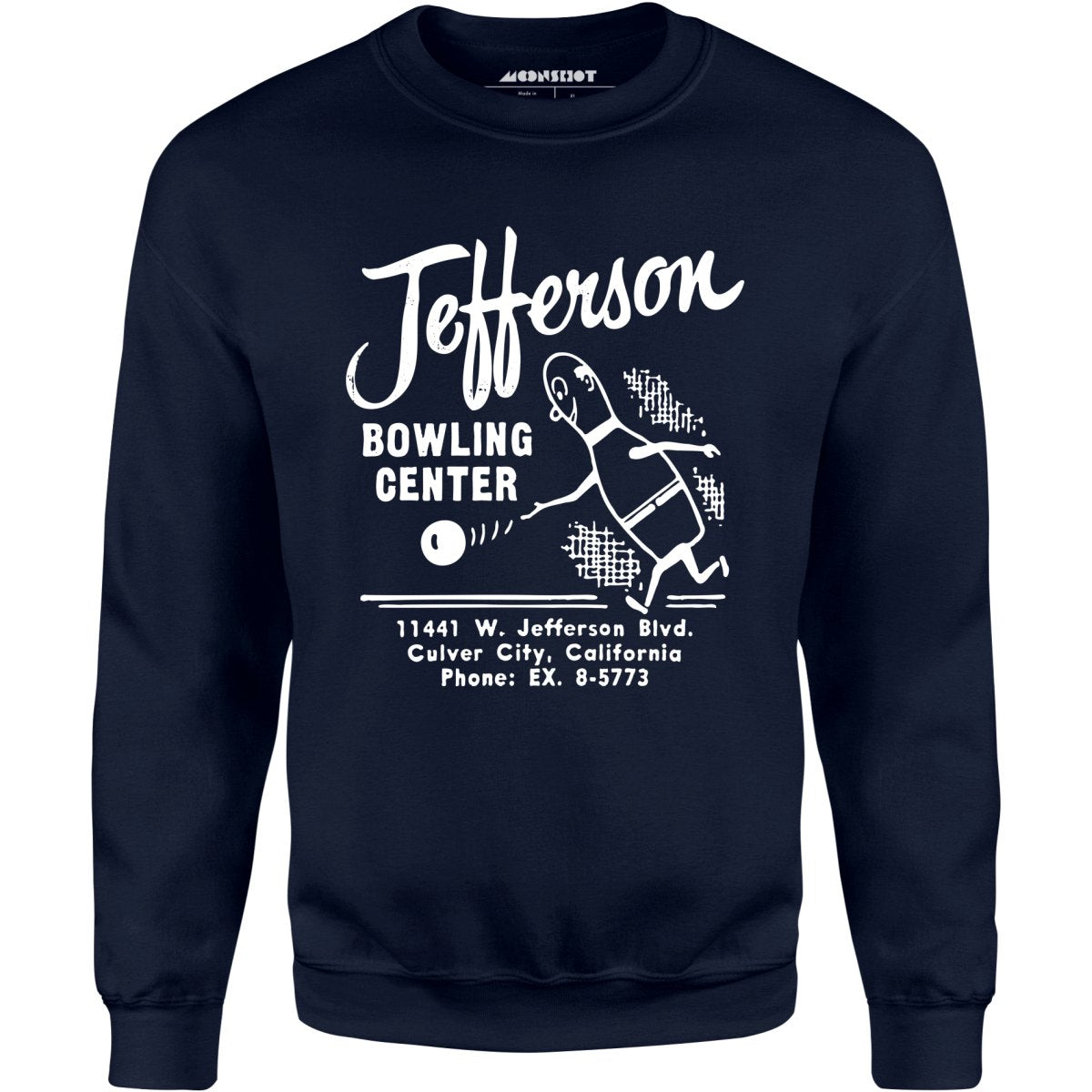 Jefferson Bowling Center - Culver City, CA - Vintage Bowling Alley - Unisex Sweatshirt