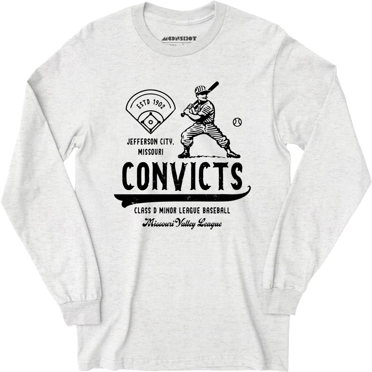 Jefferson City Convicts - Missouri - Vintage Defunct Baseball Teams - Long Sleeve T-Shirt
