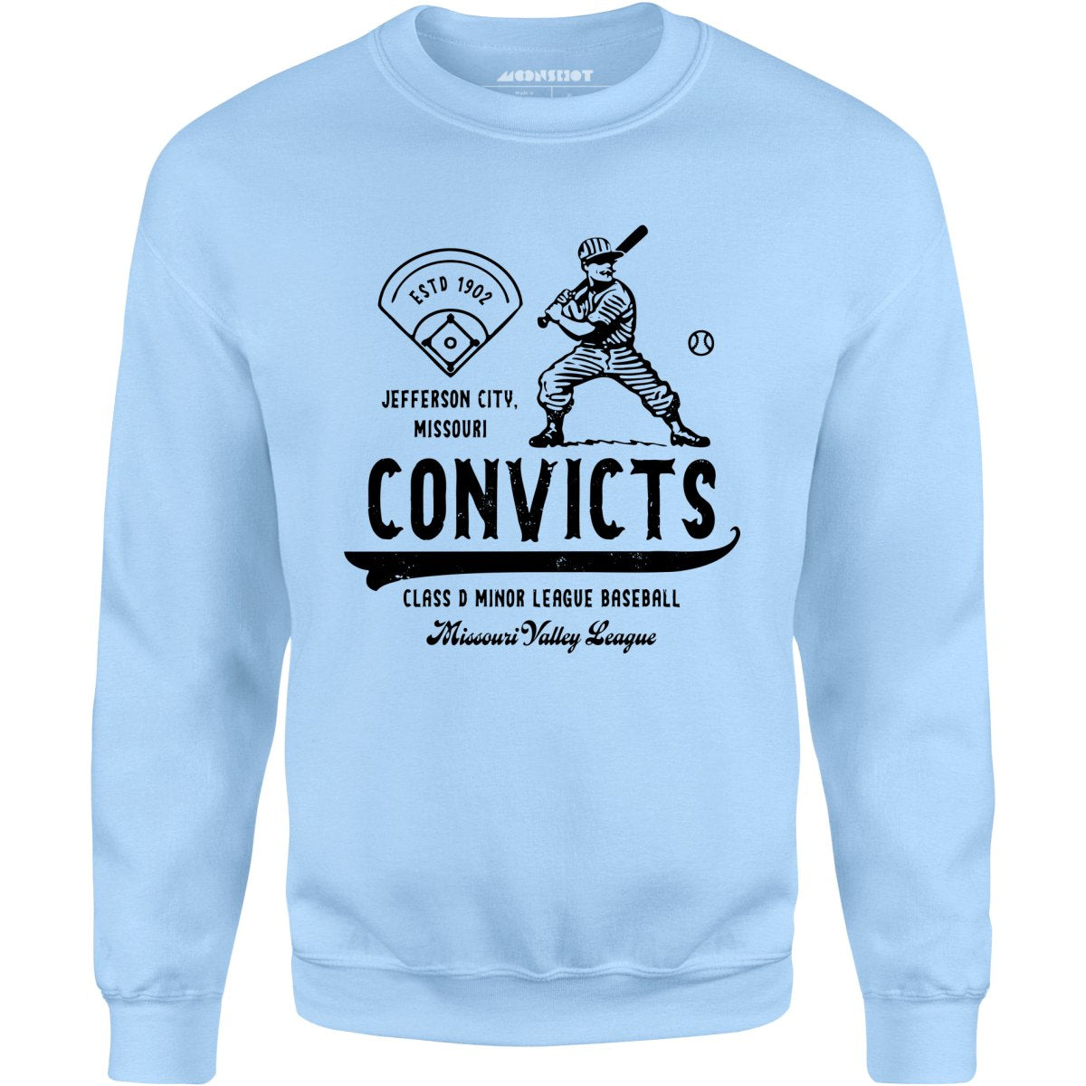 Jefferson City Convicts - Missouri - Vintage Defunct Baseball Teams - Unisex Sweatshirt