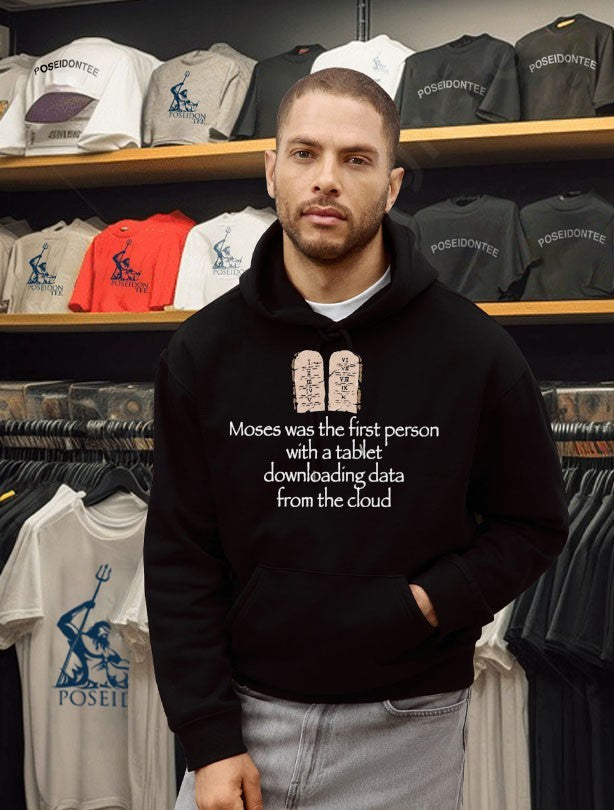Joe Weisenthal Moses Was The First Person With A Tablet Downloading Data From The Cloud T-shirt