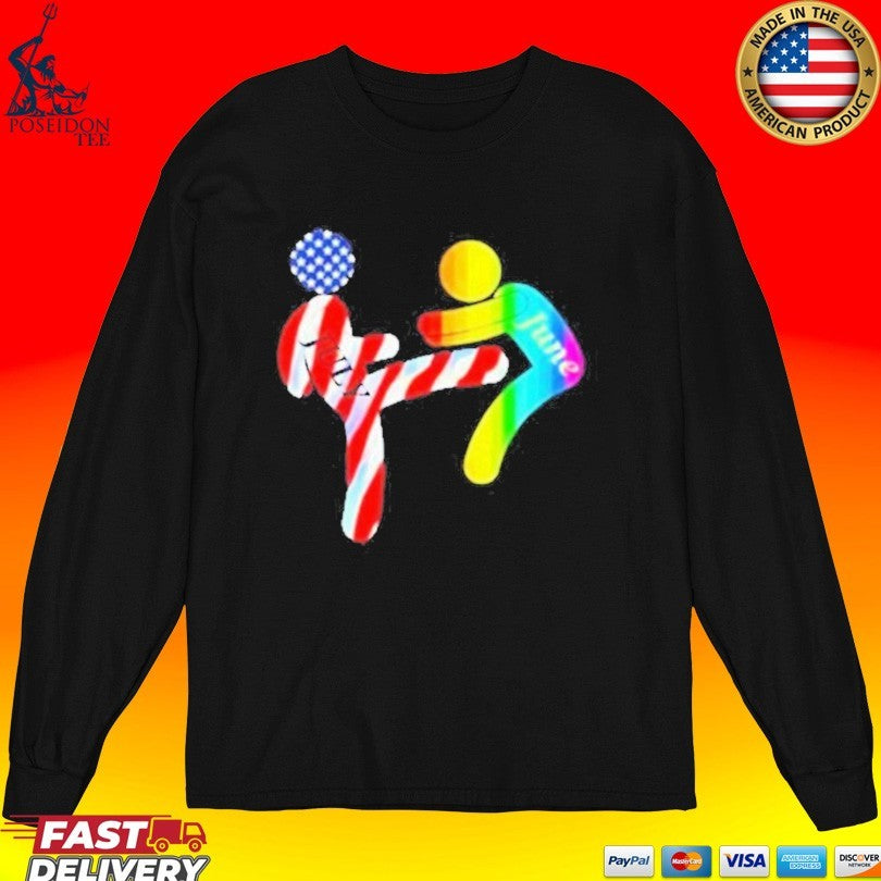July Independence Kick June Pride Month T-shirt
