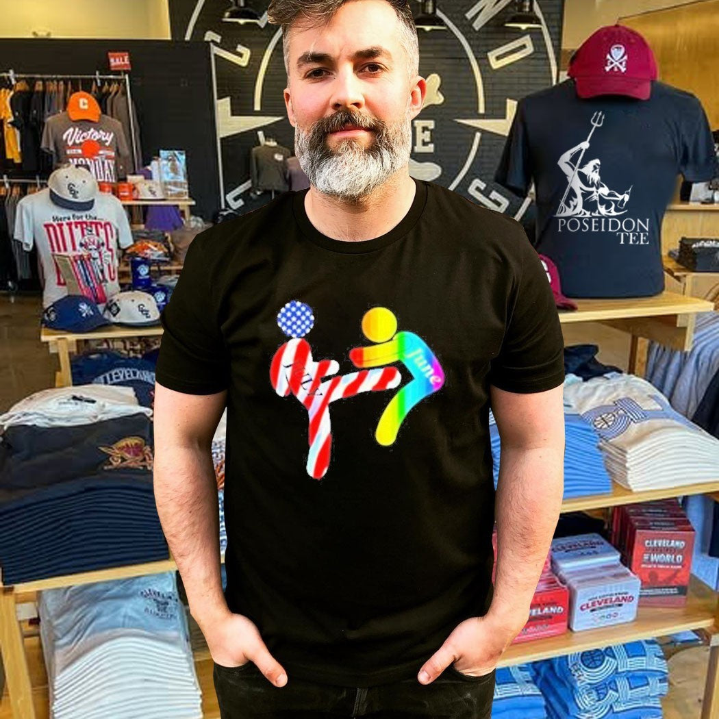 July Independence Kick June Pride Month T-shirt