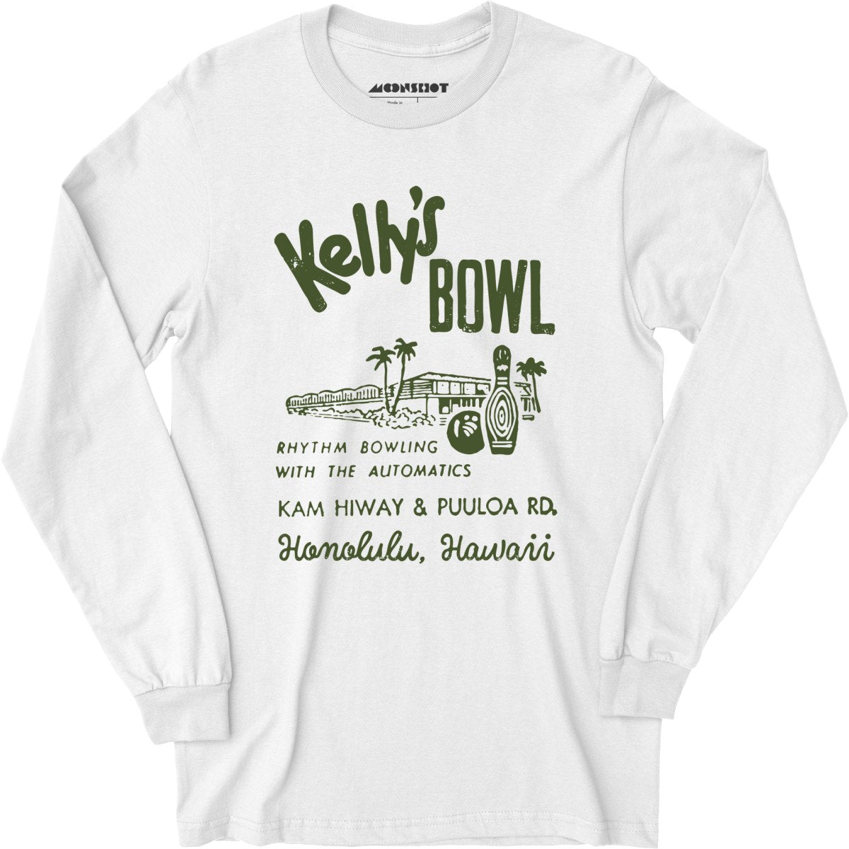 Kelly's Bowl - Honolulu, HI - Vintage Bowling Alley - Long Sleeve T-Shirt