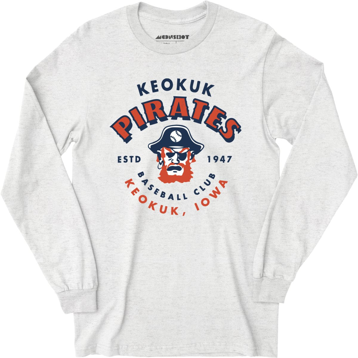 Keokuk Pirates - Iowa - Vintage Defunct Baseball Teams - Long Sleeve T-Shirt