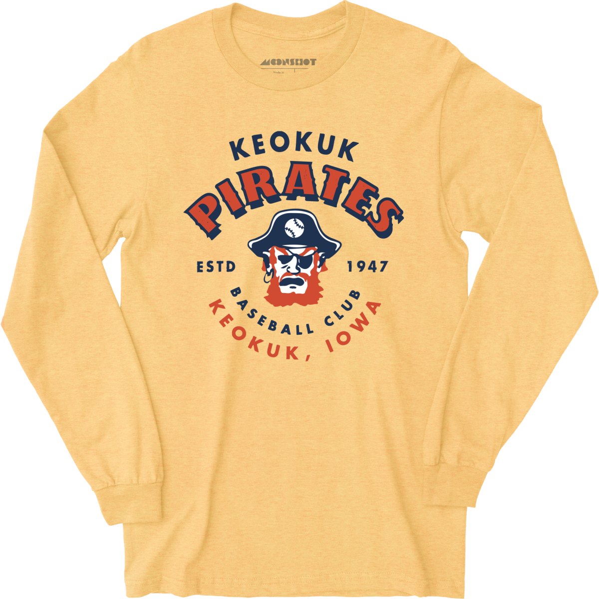 Keokuk Pirates - Iowa - Vintage Defunct Baseball Teams - Long Sleeve T-Shirt