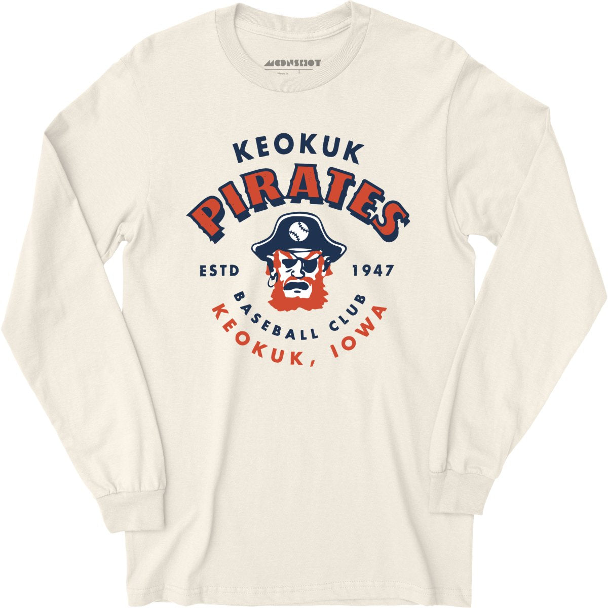 Keokuk Pirates - Iowa - Vintage Defunct Baseball Teams - Long Sleeve T-Shirt