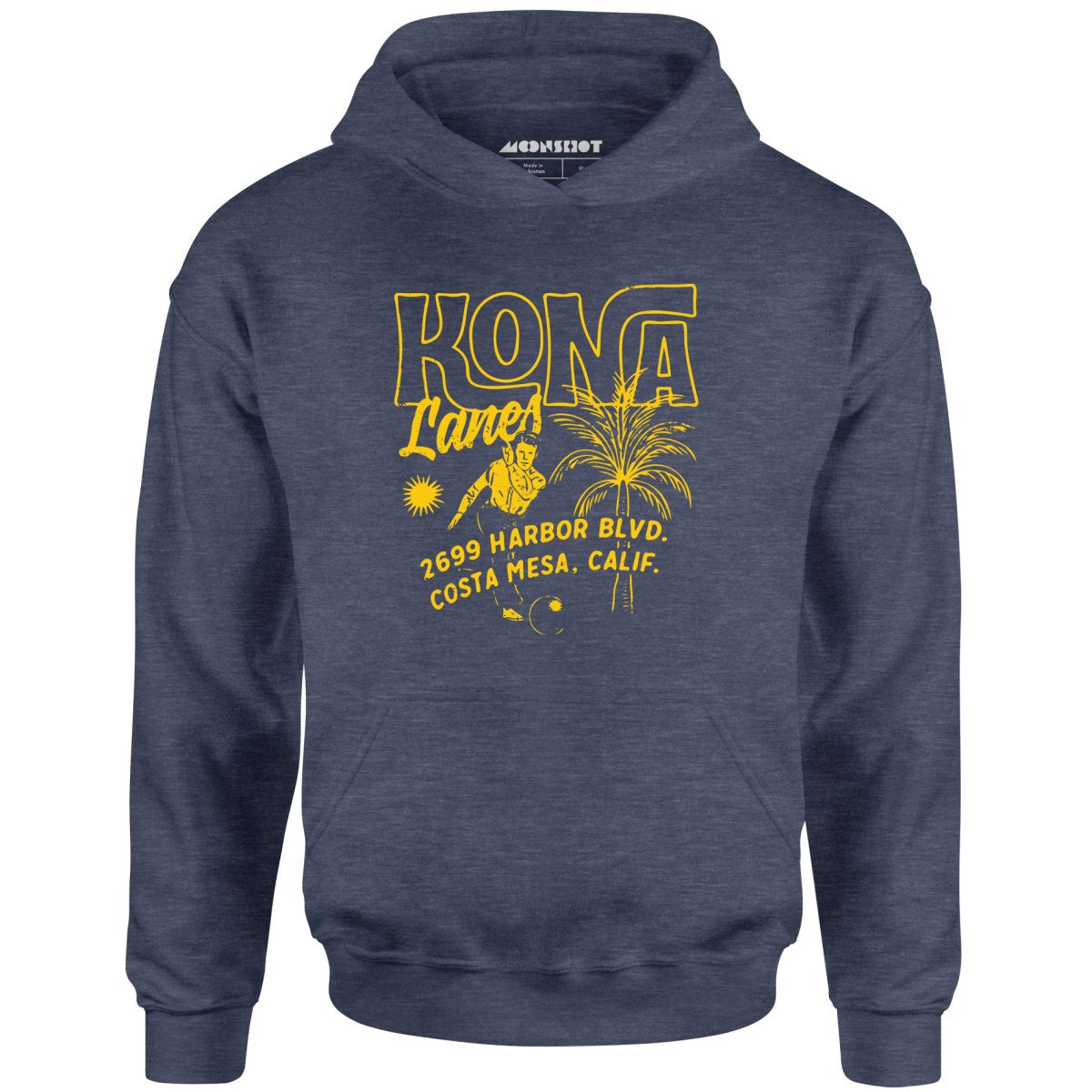 Kona Lanes v3 - Costa Mesa, CA - Vintage Bowling Alley - Unisex Hoodie