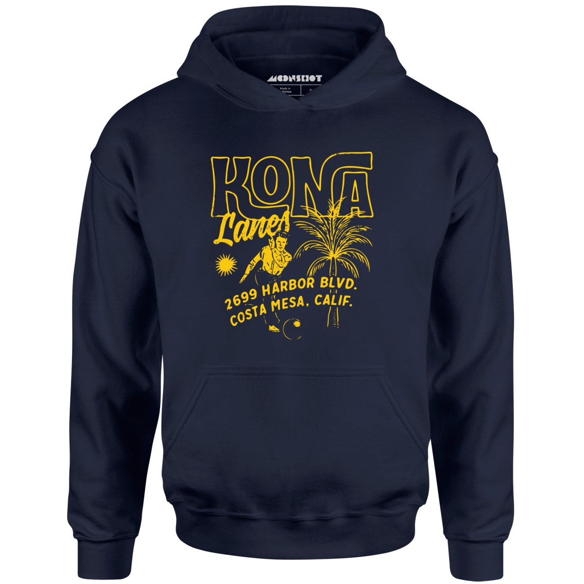Kona Lanes v3 - Costa Mesa, CA - Vintage Bowling Alley - Unisex Hoodie
