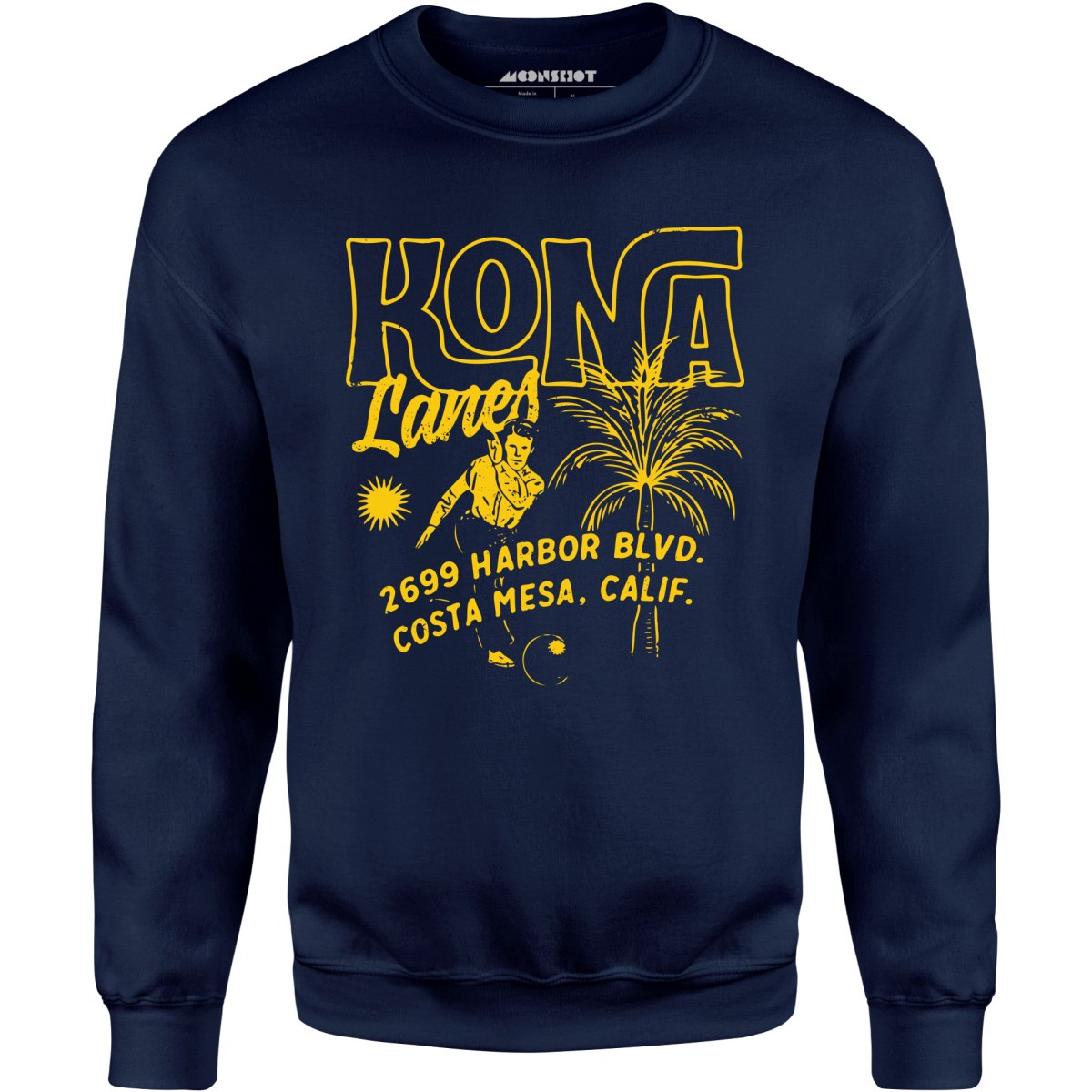 Kona Lanes v3 - Costa Mesa, CA - Vintage Bowling Alley - Unisex Sweatshirt