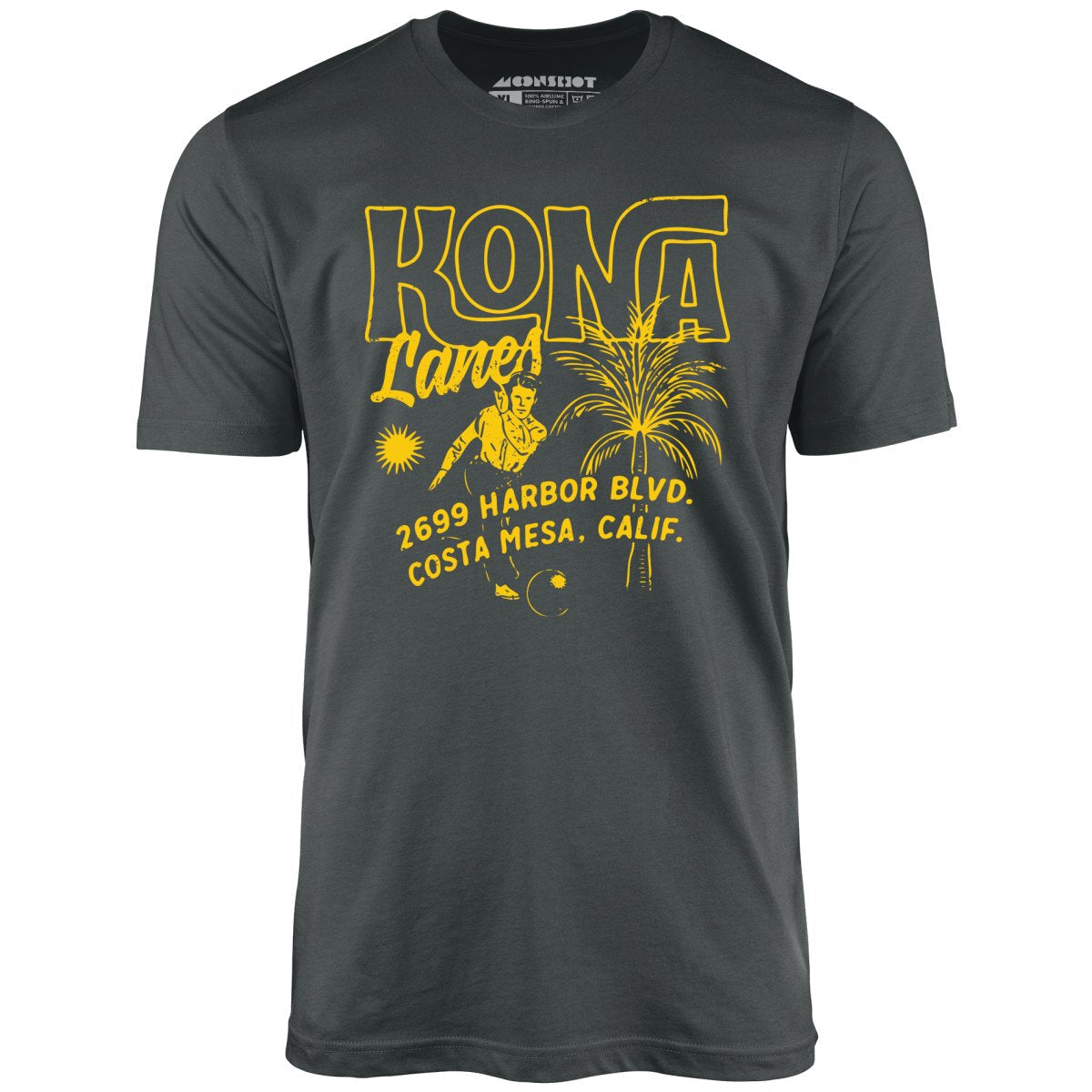 Kona Lanes v3 - Costa Mesa, CA - Vintage Bowling Alley - Unisex T-Shirt