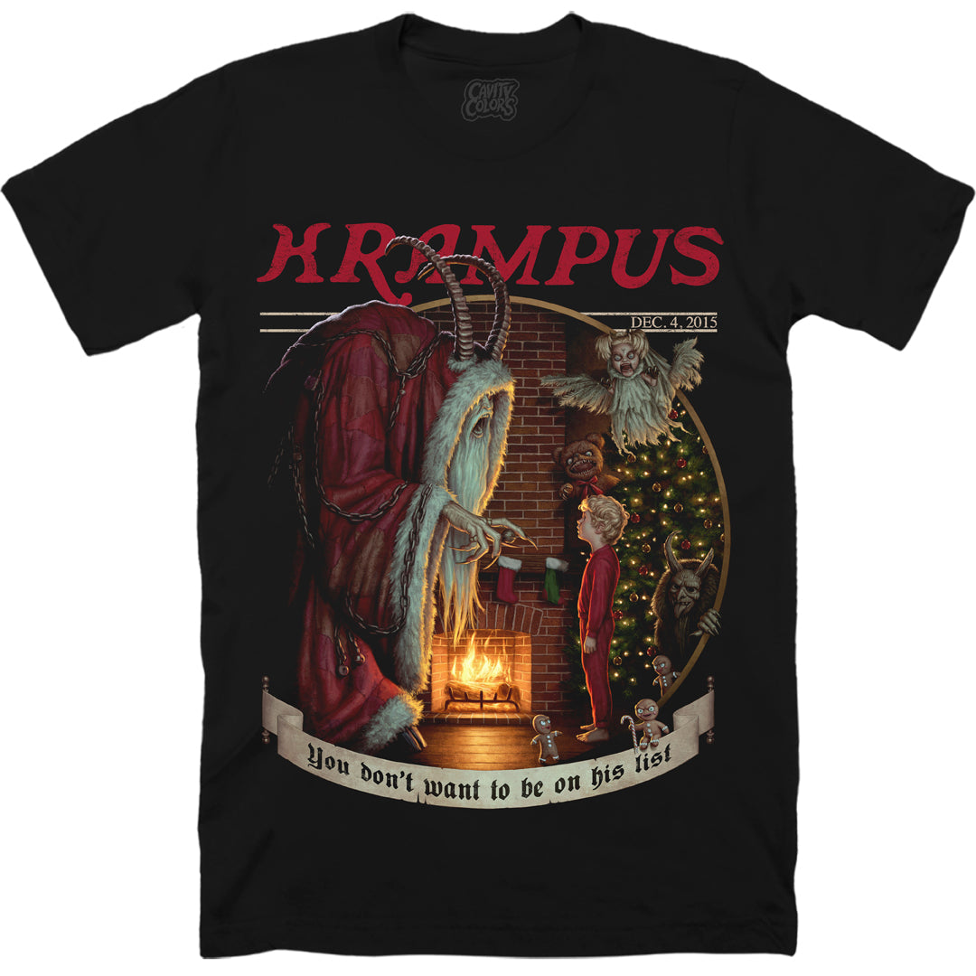 KRAMPUS: NAUGHTY LIST - T-SHIRT - clothing by TeeHivey.com (Image 1)