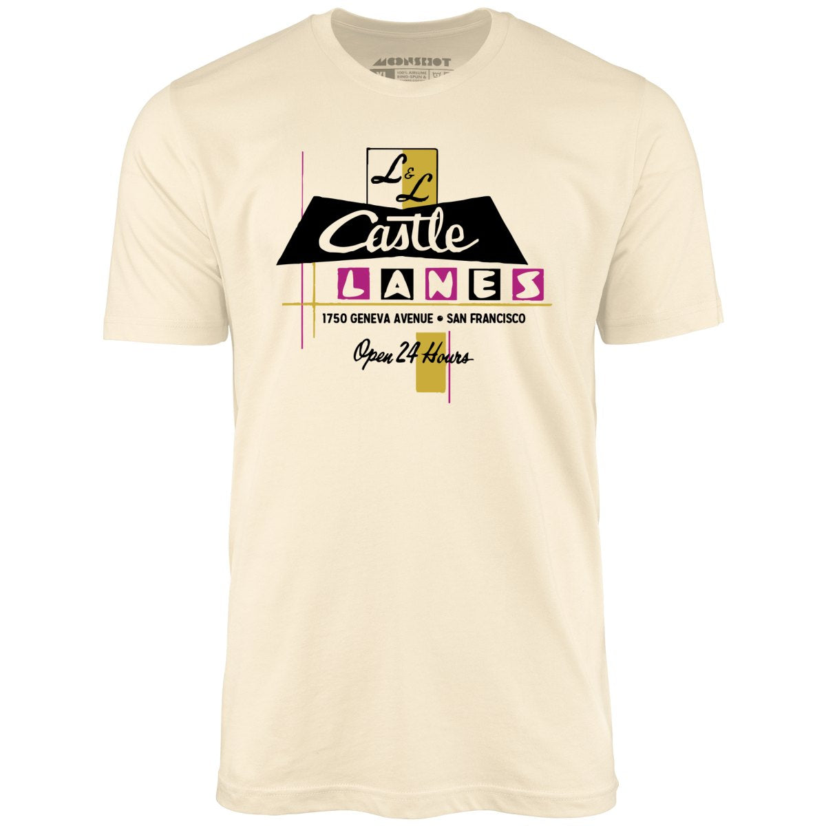 L & L Castle Lanes - San Francisco, CA - Vintage Bowling Alley - Unisex T-Shirt