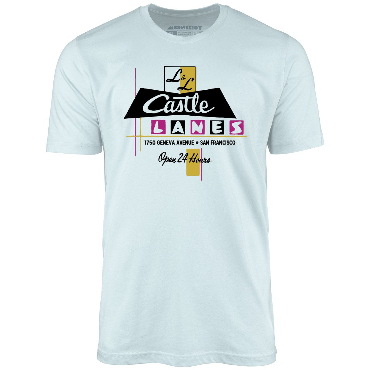 L & L Castle Lanes - San Francisco, CA - Vintage Bowling Alley - Unisex T-Shirt