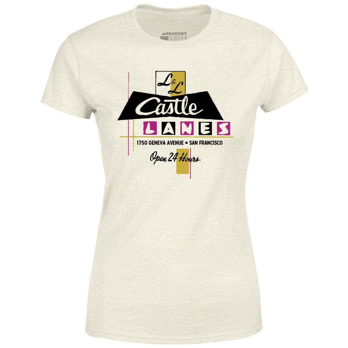 L & L Castle Lanes - San Francisco, CA - Vintage Bowling Alley - Women's T-Shirt