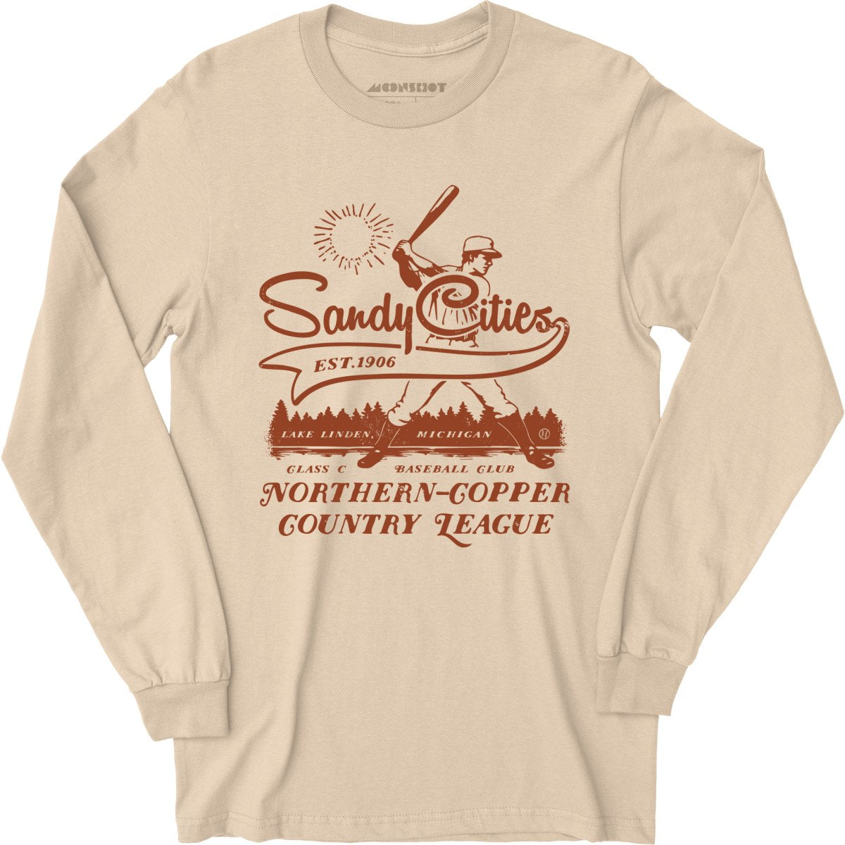 Lake Linden Sandy Cities - Michigan - Vintage Defunct Baseball Teams - Long Sleeve T-Shirt