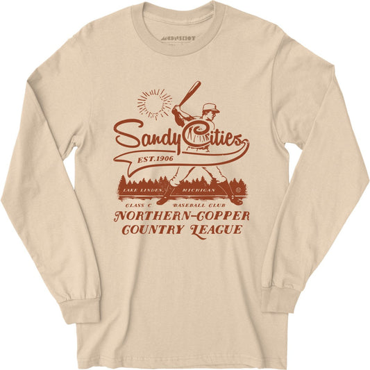 Lake Linden Sandy Cities - Michigan - Vintage Defunct Baseball Teams - Long Sleeve T-Shirt