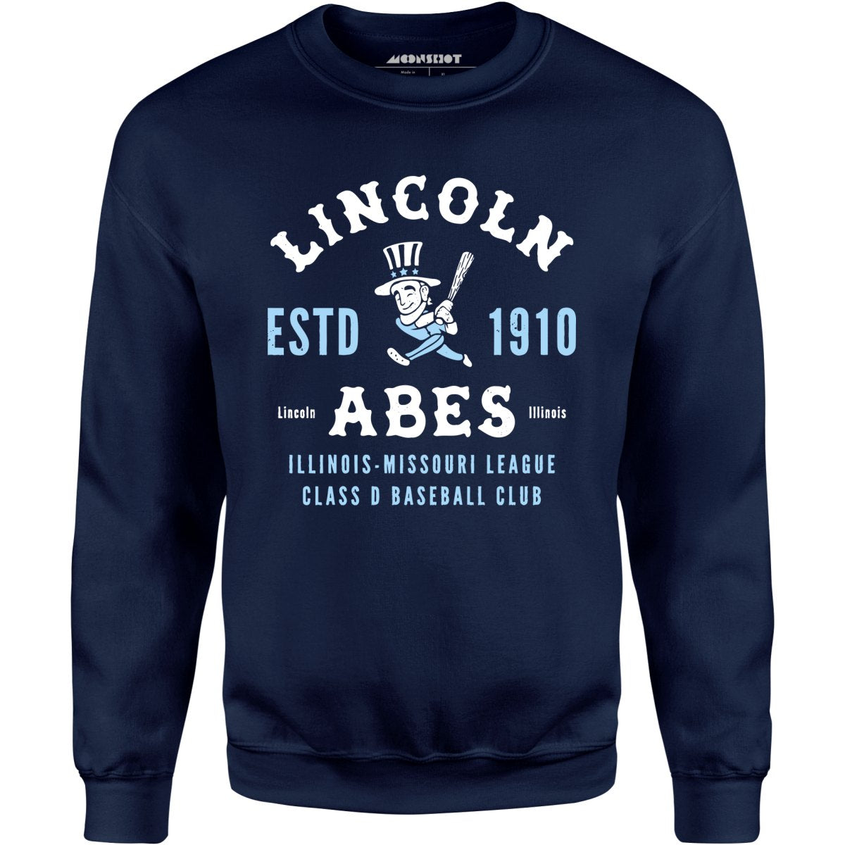 Lincoln Abes - Illinois - Vintage Defunct Baseball Teams - Unisex Sweatshirt