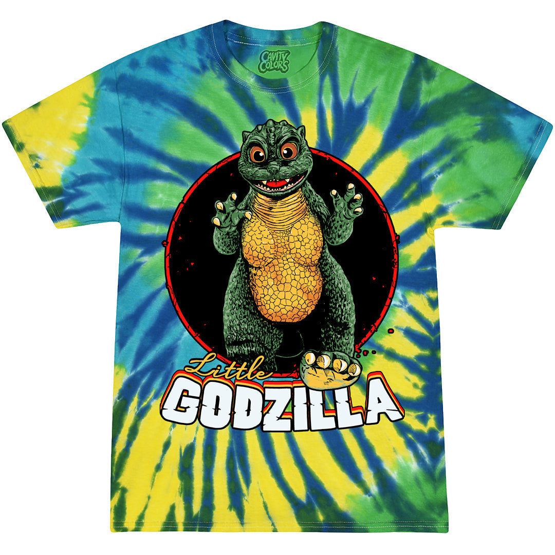 LITTLE GODZILLA - TIE-DYE T-SHIRT (LIMITED TO 150) - clothing by TeeHivey.com (Image 1)