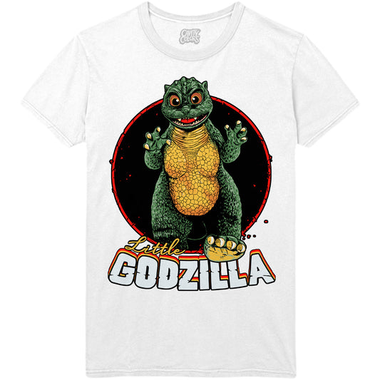 LITTLE GODZILLA - T-SHIRT (WHITE VARIANT) - clothing by TeeHivey.com (Image 1)