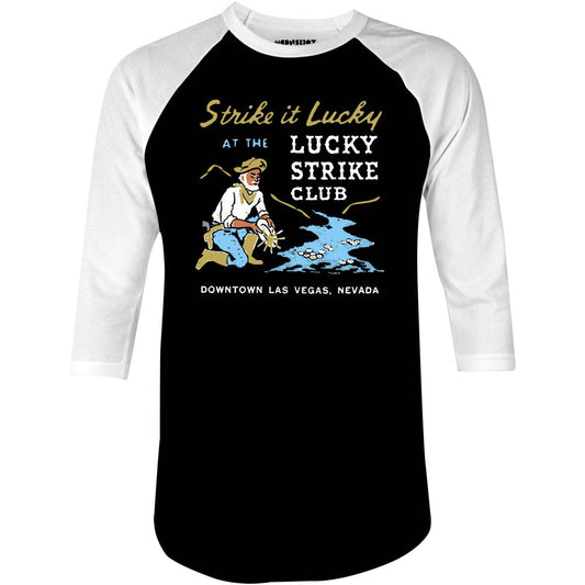 Lucky Strike Club - Vintage Las Vegas - 3/4 Sleeve Raglan T-Shirt