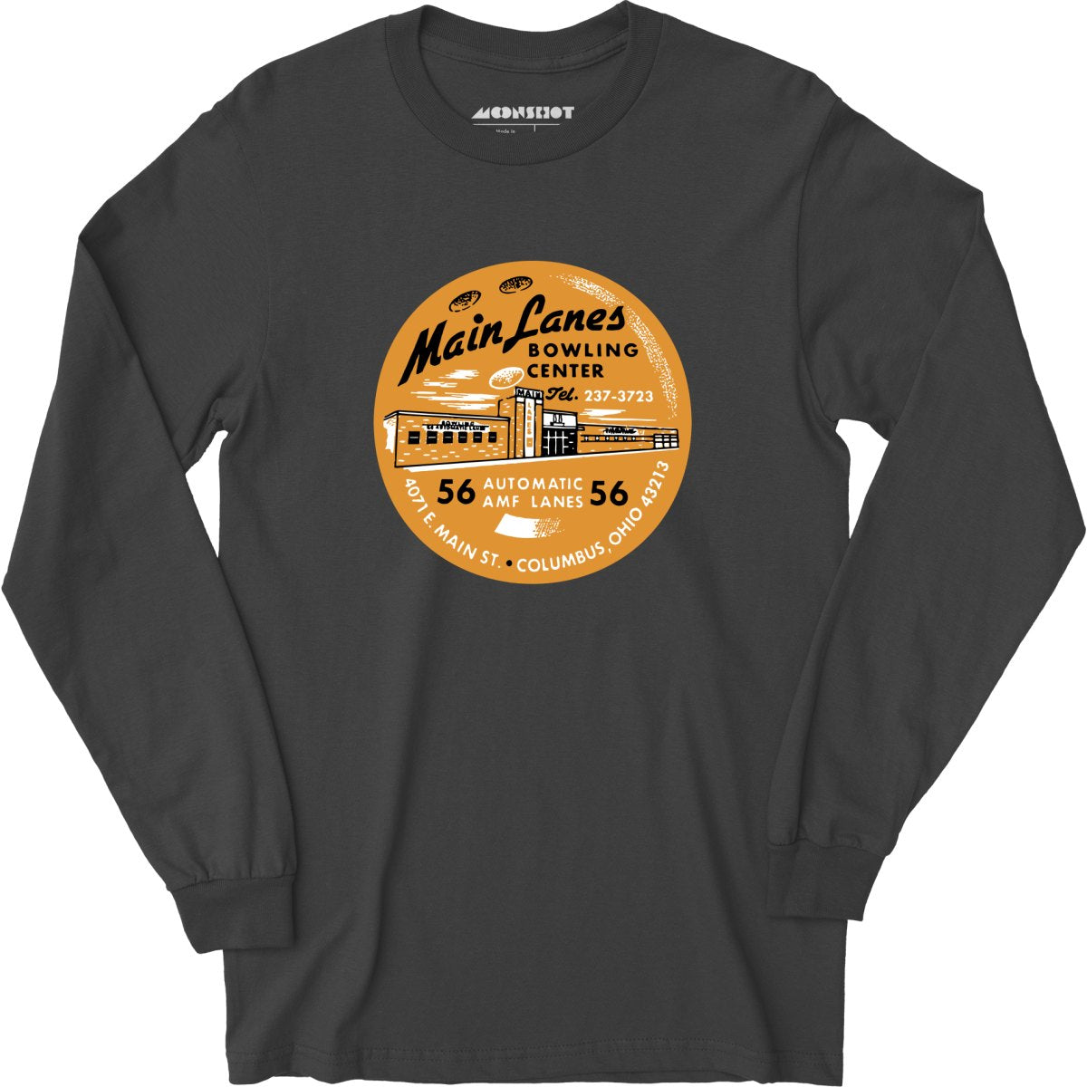 Main Lanes - Columbus Ohio - Vintage Bowling Alley - Long Sleeve T-Shirt