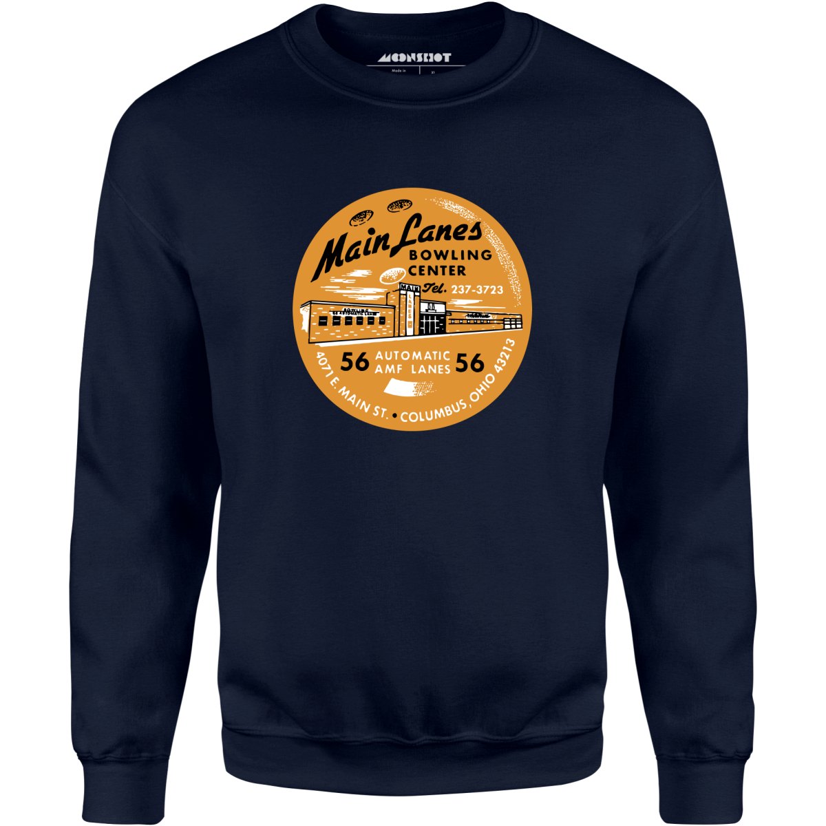 Main Lanes - Columbus Ohio - Vintage Bowling Alley - Unisex Sweatshirt