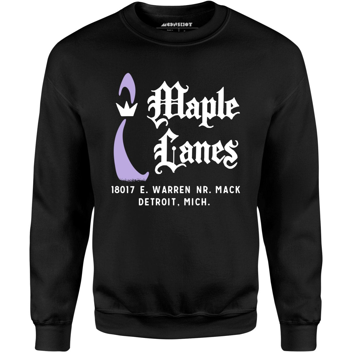 Maple Lanes - Detroit, MI - Vintage Bowling Alley - Unisex Sweatshirt