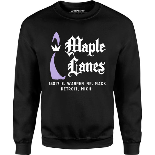 Maple Lanes - Detroit, MI - Vintage Bowling Alley - Unisex Sweatshirt
