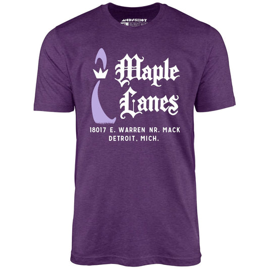 Maple Lanes - Detroit, MI - Vintage Bowling Alley - Unisex T-Shirt