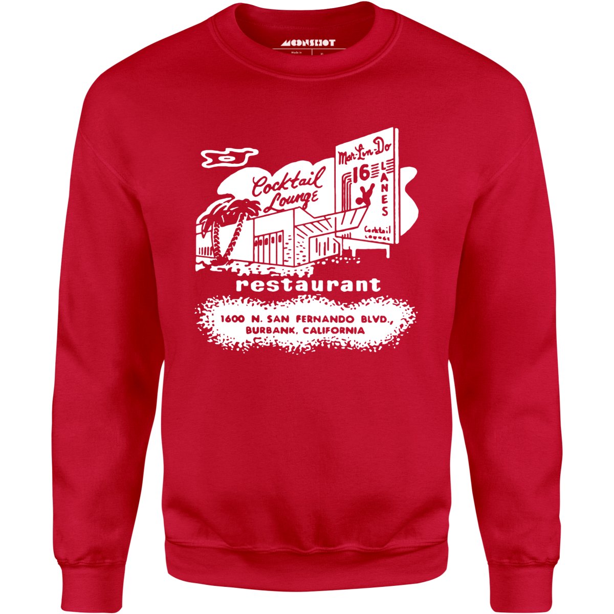 Mar-Lin-Do Lanes - Burbank, CA - Vintage Bowling Alley - Unisex Sweatshirt