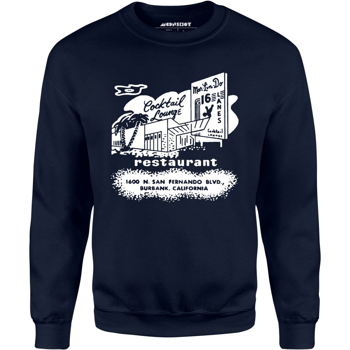 Mar-Lin-Do Lanes - Burbank, CA - Vintage Bowling Alley - Unisex Sweatshirt