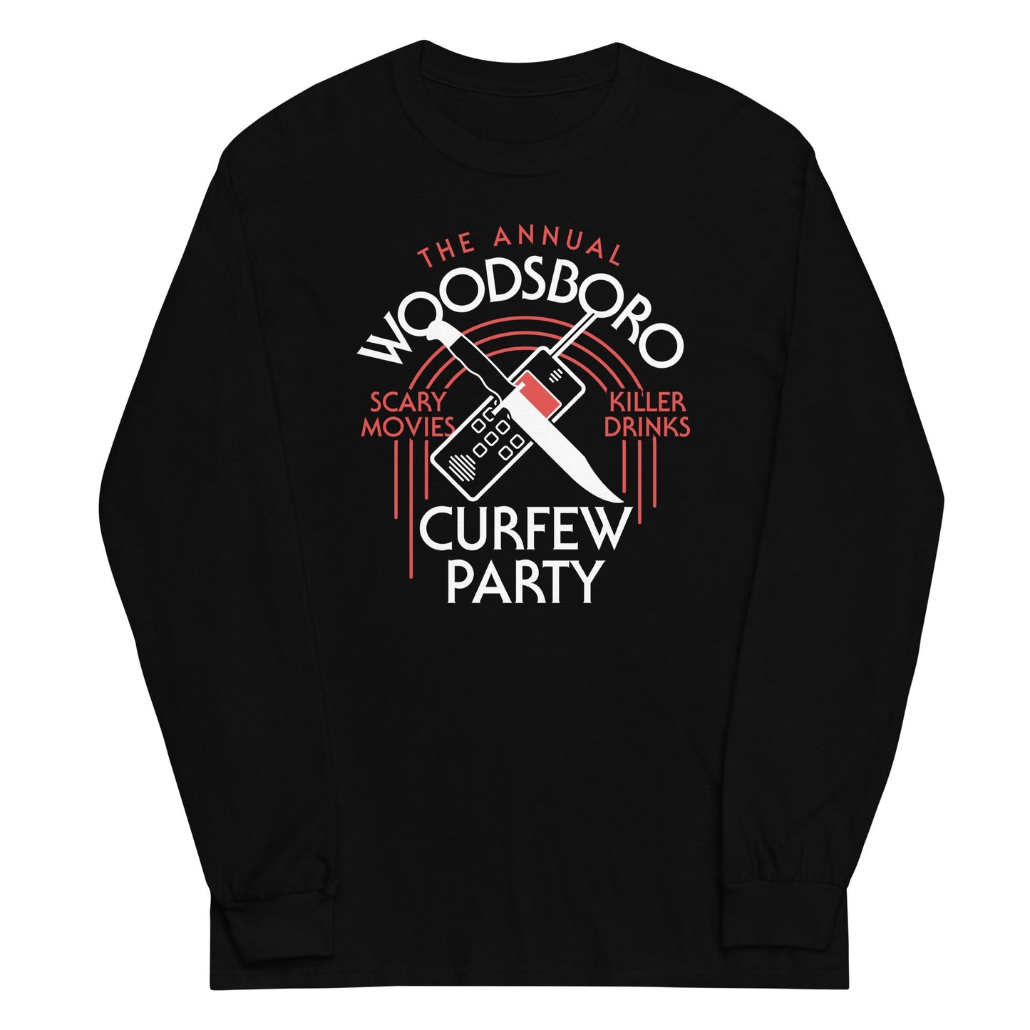 Woodsboro Curfew Party Unisex Long Sleeve Tee