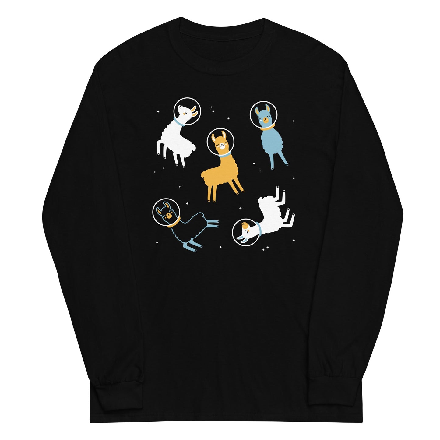Llamas In Space Unisex Long Sleeve Tee