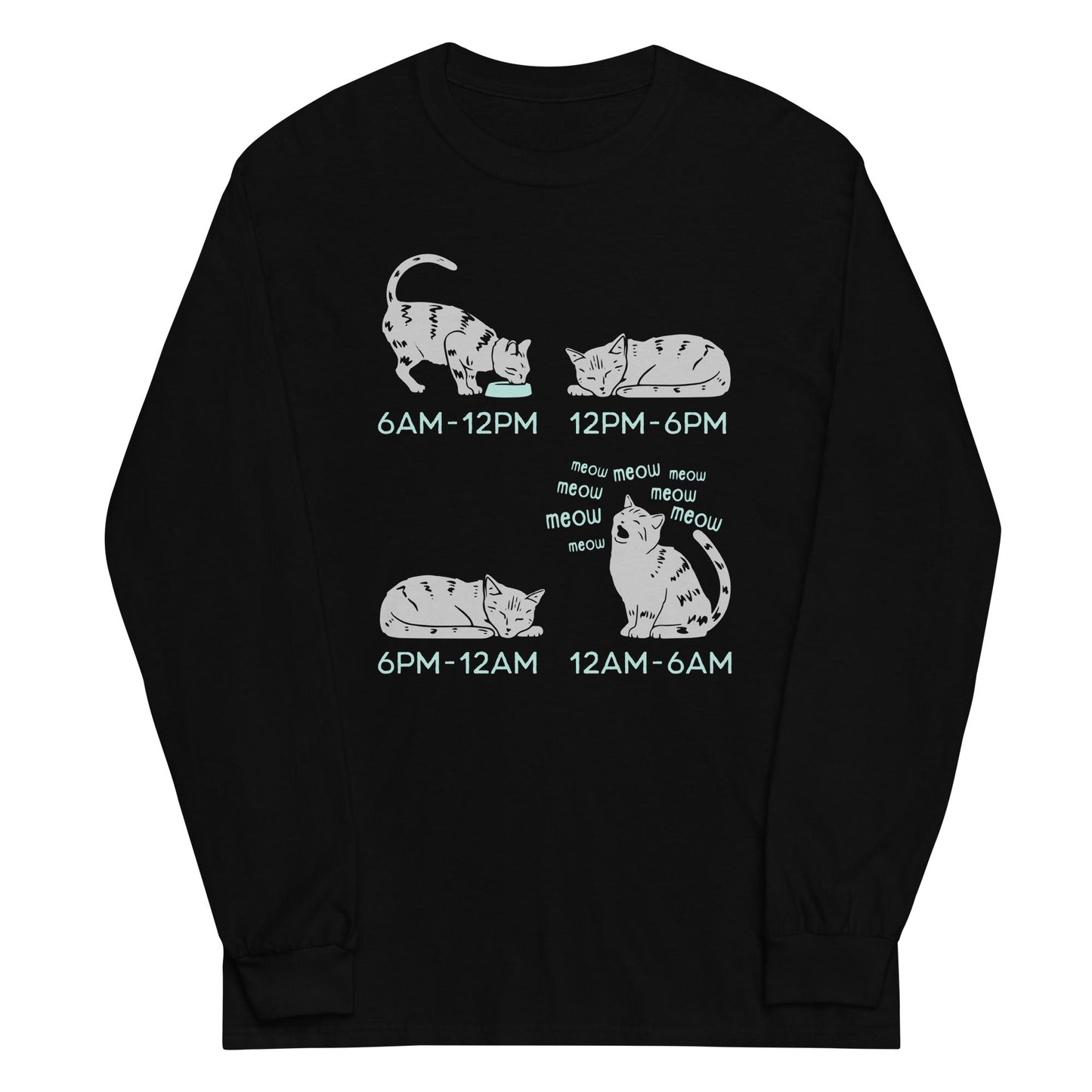 Cat Day Schedule Unisex Long Sleeve Tee