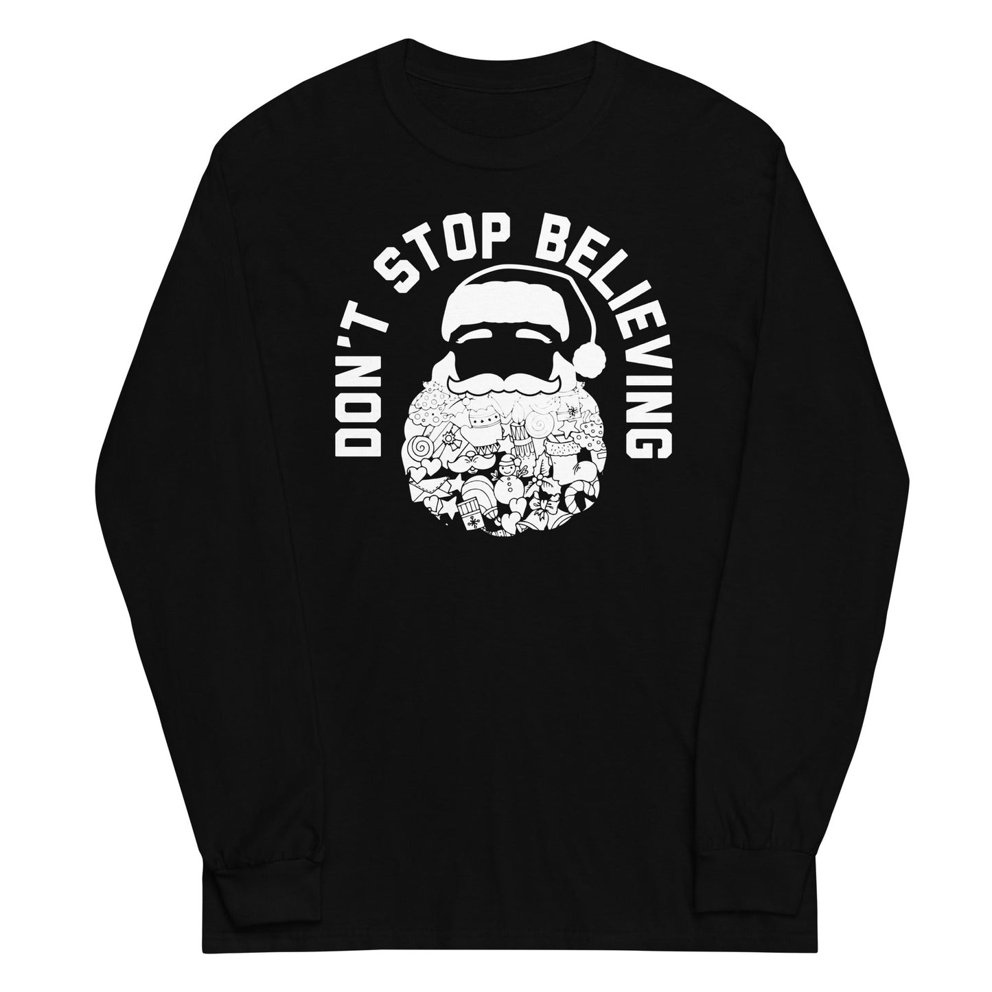 Don't Stop Believing Santa Unisex Long Sleeve Tee