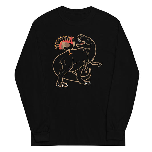 Turkey Riding T-Rex Unisex Long Sleeve Tee