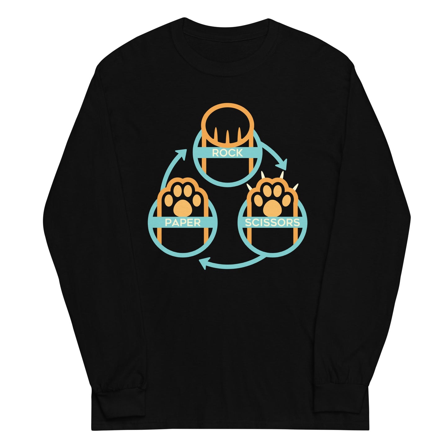 Rock Paper Scissors Paws Unisex Long Sleeve Tee