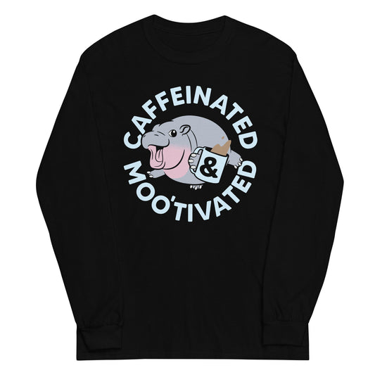Caffeinated & Moo'tivated Unisex Long Sleeve Tee
