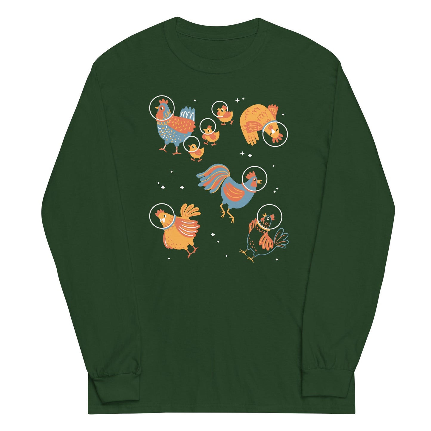 Chickens In Space Unisex Long Sleeve Tee