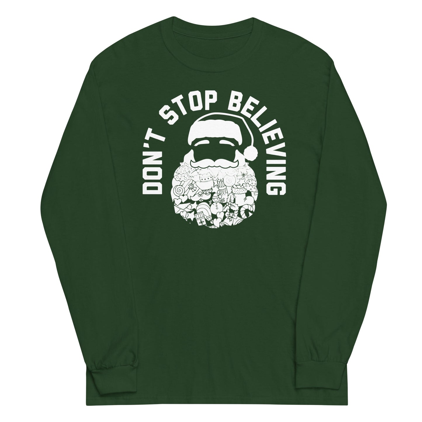Don't Stop Believing Santa Unisex Long Sleeve Tee
