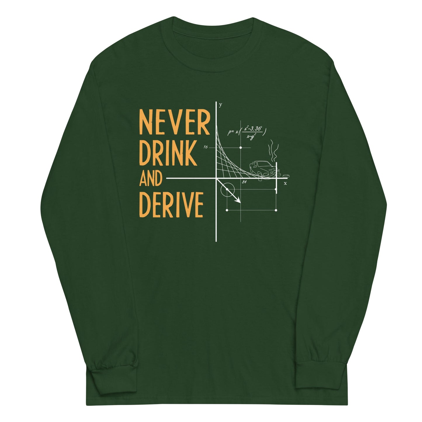 Never Drink and Derive Unisex Long Sleeve Tee