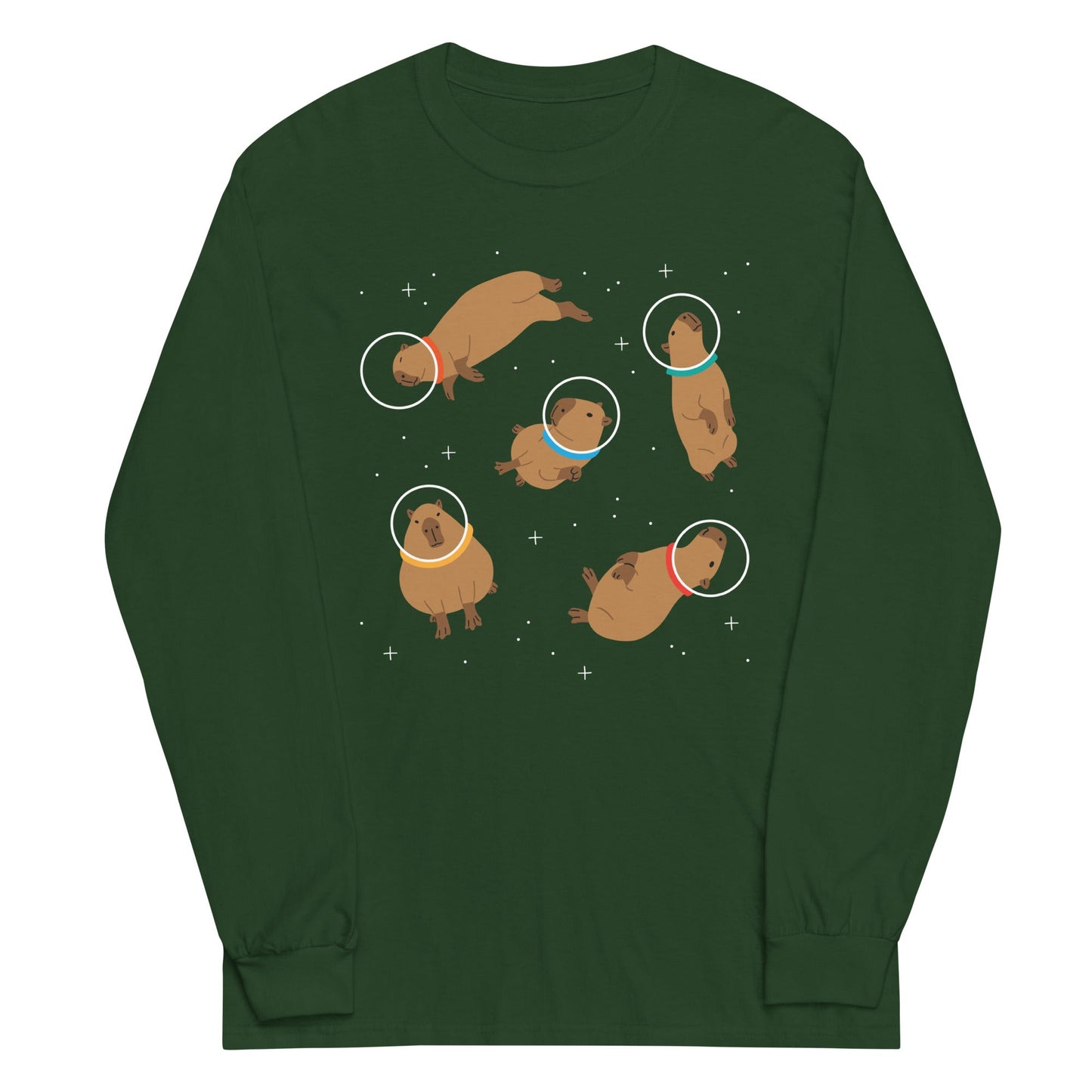 Capybaras In Space Unisex Long Sleeve Tee