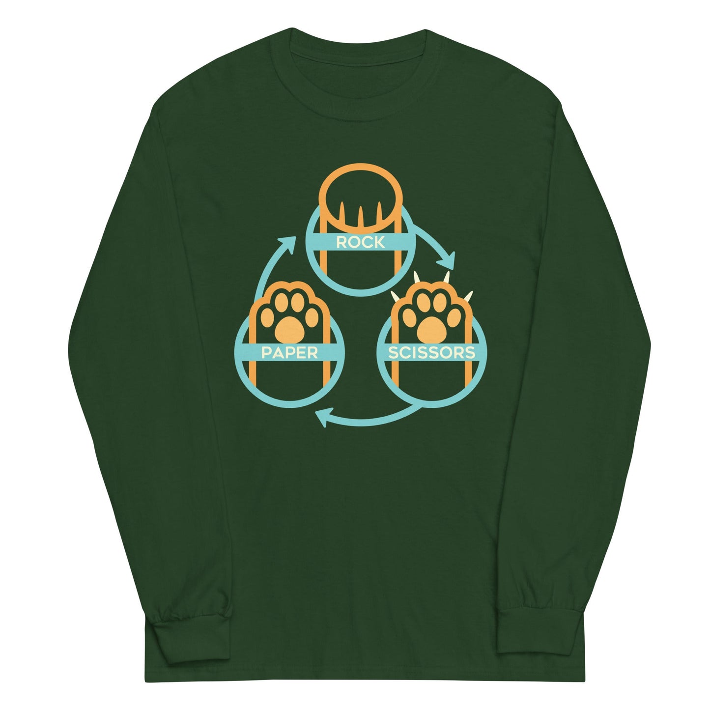 Rock Paper Scissors Paws Unisex Long Sleeve Tee