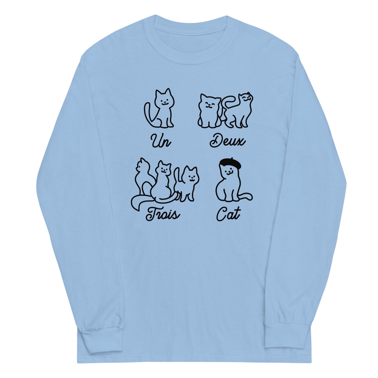 Un Deux Trois Cat Unisex Long Sleeve Tee